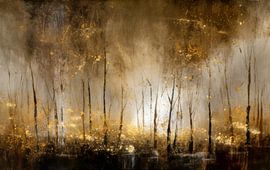 Golden Forest Modern Painting by Preet Lambon