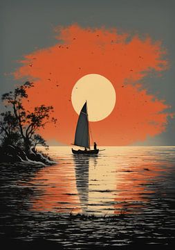 Sailboat Sailing Ship Boat Maritime Sea Poster Art Print by Niklas Maximilian