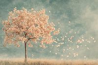 Flowering tree in pastel colours