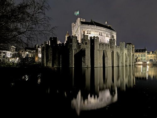 Het Gravensteen bij nacht, Gent