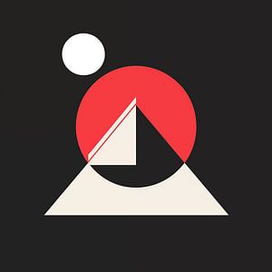 Moderne Formen geometrisch schwarz-weiß-rot