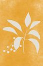 Moderne botanische kunst. Plant met bessen in wit op geel van Dina Dankers thumbnail