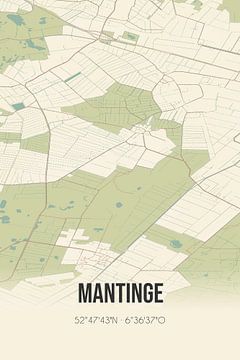 Alte Landkarte von Mantinge (Drenthe) von Rezona