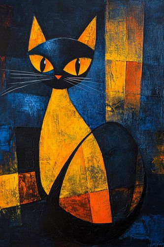 Abstract kattenkunst in felle kleuren