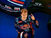 Sebastian Vettel schilderij van Paul Meijering thumbnail