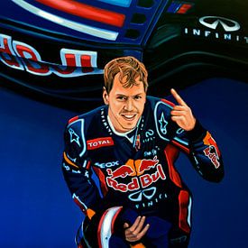 Sebastian Vettel schilderij van Paul Meijering