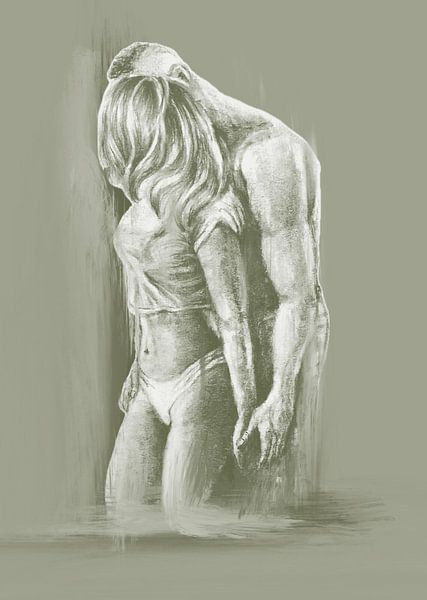 Zerbrechlich und zart Immergrünes Liebespaar von Krista Kitsz Art