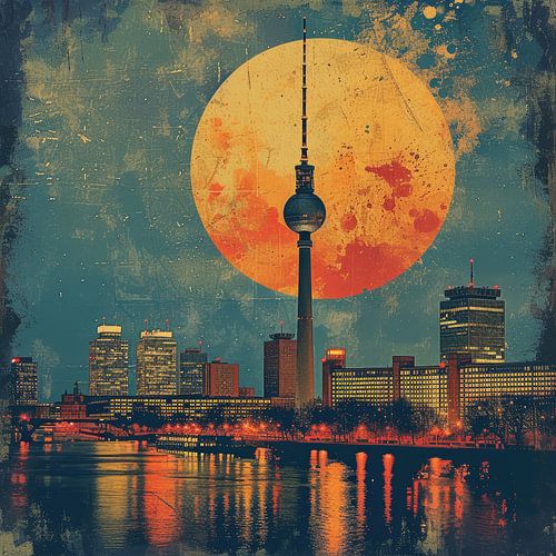 Berlijn Skyline Poster Print