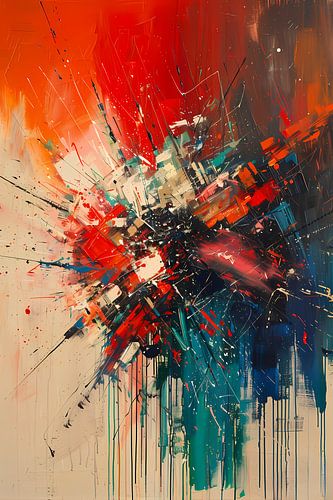 Abstrait avec des couleurs puissantes et des lignes énergiques