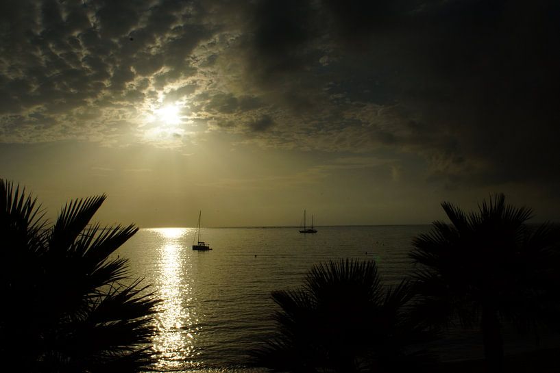 boats at sunrise by Luut Veenje