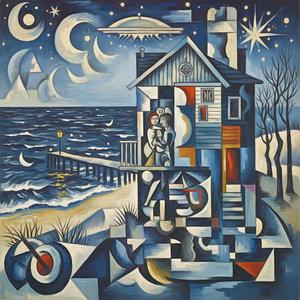 Het huis van Picasso'aan het strand