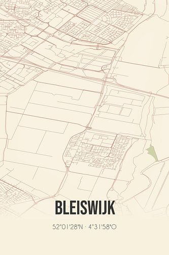 Vintage landkaart van Bleiswijk (Zuid-Holland)