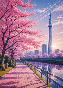 Tokyo Cherry Blossom River Sakura Spring Season Japon