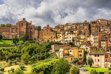 Gezicht op de oude stad van Siena in Italië