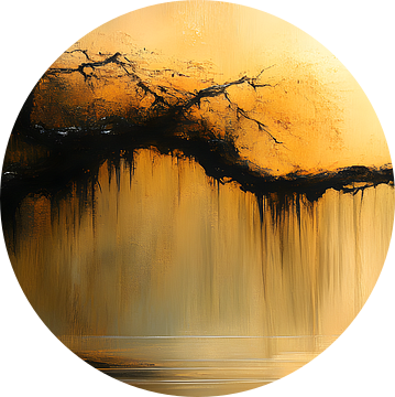 Digitale kunstboom bij het meer