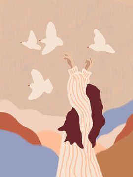 Vrouw met duiven van Anna Benge