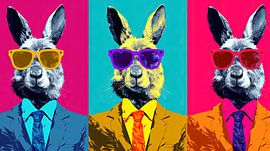 Warhol: Pop Art Hasenporträts von ByNoukk