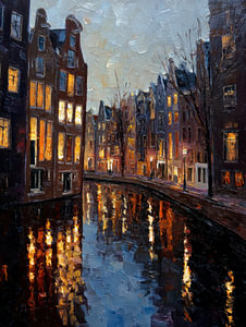 Licht zwischen den Fassaden in Amsterdam