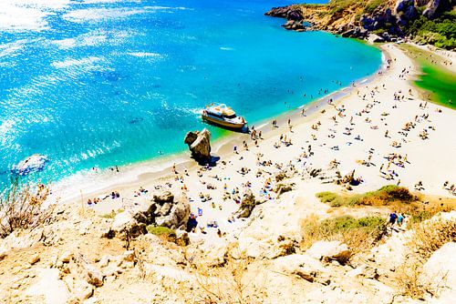 Der Palmenstrand von Preveli an der kretischen Südküste von Ronnie Reul