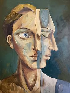 Ein kubistisches Porträt, inspiriert von Picasso