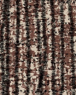 Bruin, zwart, wit glitch. Retro jaren 70 patroon. Minimalistisch huisdecor. van Dina Dankers