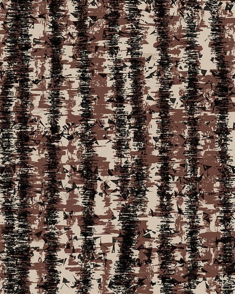 Braun, schwarz, weißer Glitch. Retro 70er Jahre Muster. Minimalistische Wohnkultur. von Dina Dankers