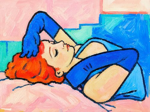 Ginger in Rosa und Blau