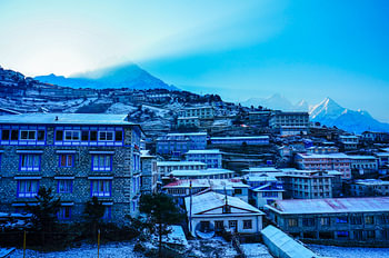 Namche Bazaar in the morning