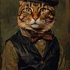 Katze in Kleidung aus der Zeit der Industriellen Revolution Porträt von MIROKKU