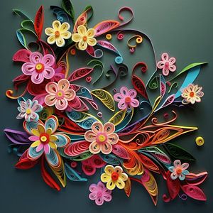 Quilling Technik  Blumen Papier farbenfroh Blüten lebensfroh