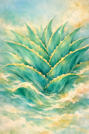 Ozeanblätter – Agave im Farbfluss