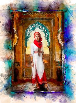 Beauté marocaine peinte sur Arjen Roos