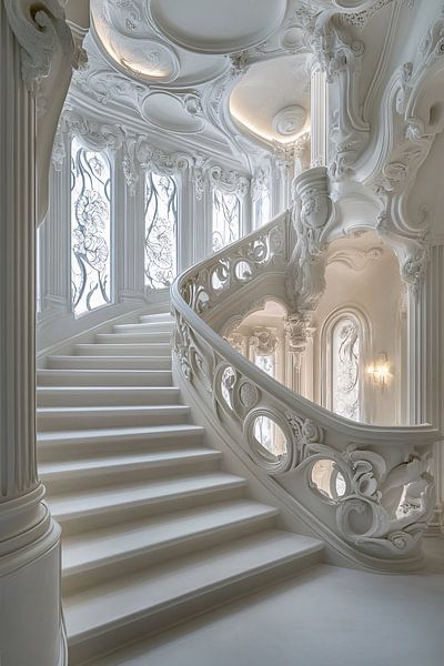 Elegant ornate staircase design by Imperial Art House