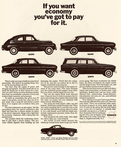 Vintage advertentie 1963 Volvo van Jaap Ros