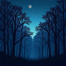 Mondbeschienener Waldweg von Artistic