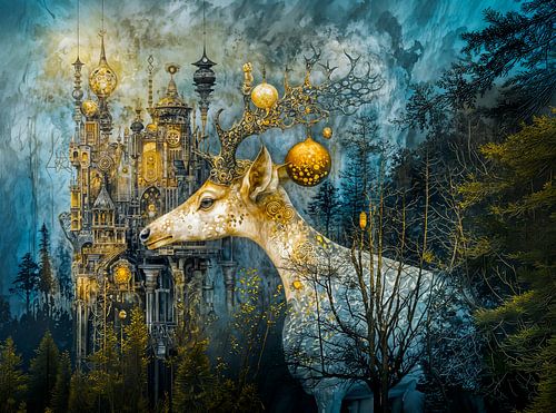Steampunk winter stag