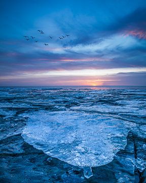 Harlingen, beach - Crushing ice by Edwin Kooren
