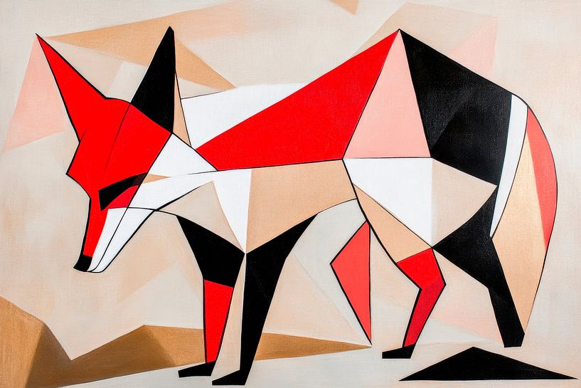 Geometrischer Fuchs in kräftigen Farben von Poster Art Shop