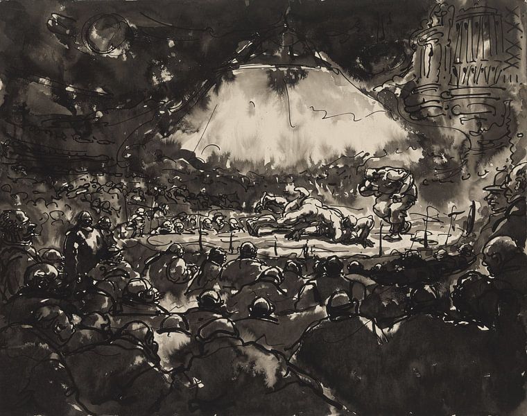 Het sportpaleis in Antwerpen, Alfred Ost, 1933 van Atelier Liesjes