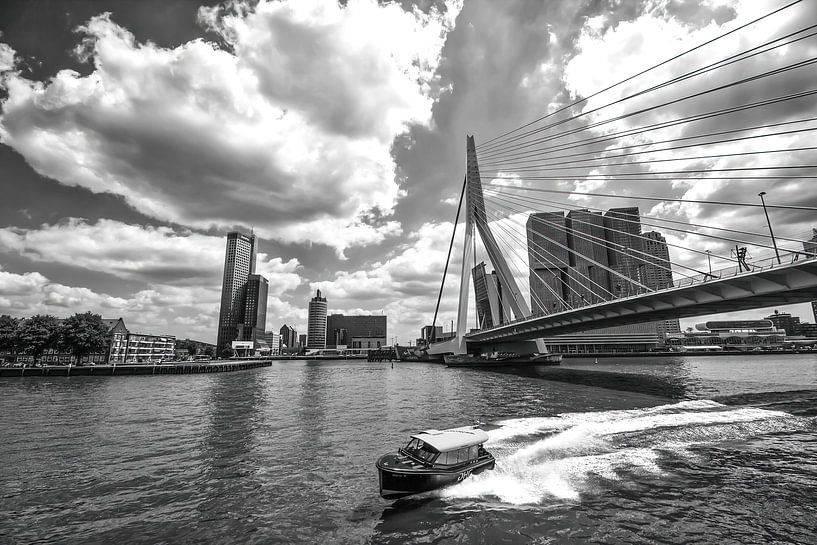 Taxi nautique au pont Erasmus à Rotterdam par Michèle Huge