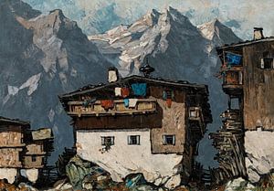 Oskar Mulley, Bauernhaus in den Bergen, ca. 1930