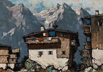 Oskar Mulley, Ferme dans les montagnes, vers 1930 sur Atelier Liesjes