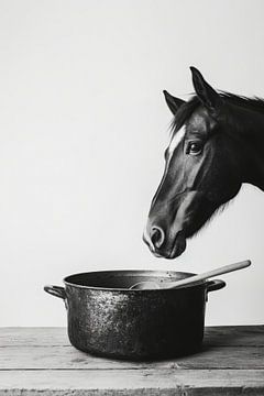 Paard bij de pot van Poster Art Shop