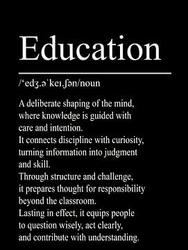Définition de l'éducation – Noir sur WordsThatInspire