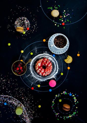 Kunstfotografie, universum met donut