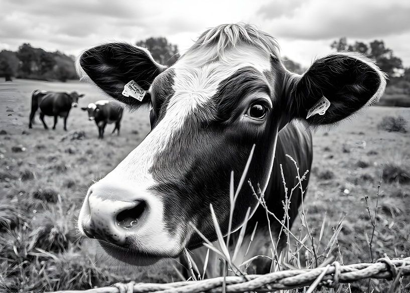 TW living - black white photo - cow 2 par TW living