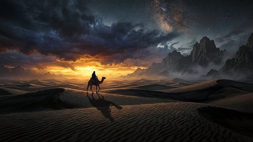 A traveller beneath the Milky Way