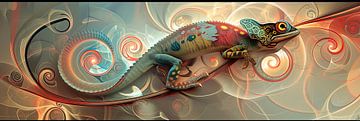 Kameleonschilderij | Mystic Glance van Blikvanger Schilderijen