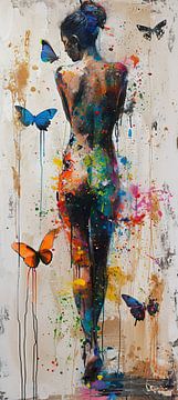 Papillon abstrait | Papillons sur Blikvanger Schilderijen