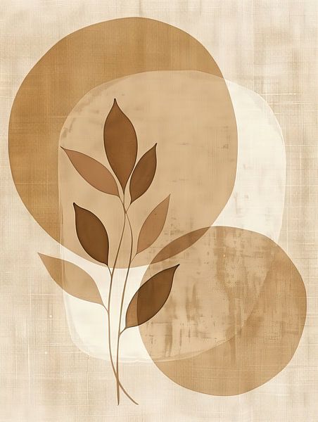 Plantenschilderij Minimalisme | Warm Nature Hues van Modern Collection